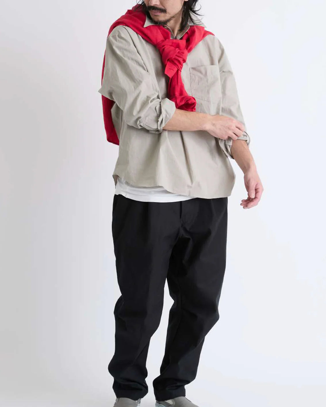 Gorouta Twisted Gabardine Wool Trouser black