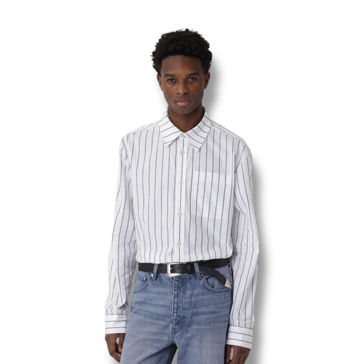 Won Hundred Knox Stripe Panel Shirt white