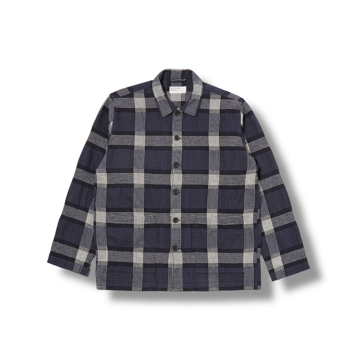 Universal Works Easy Overshirt Polka Check charcoal