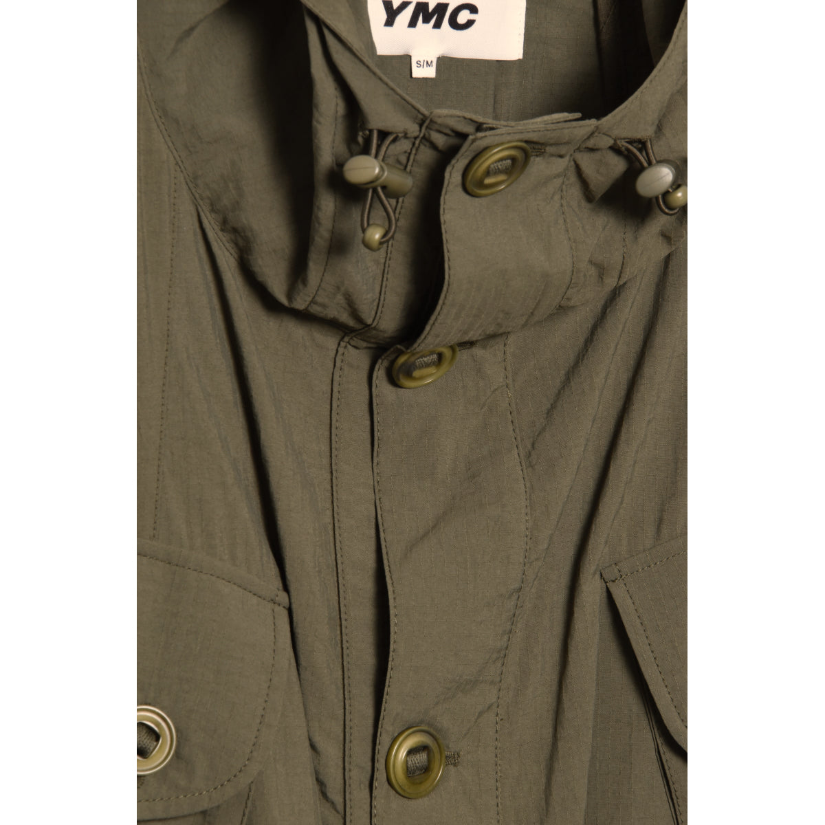 YMC Pala Poncho Hooded Coat olive