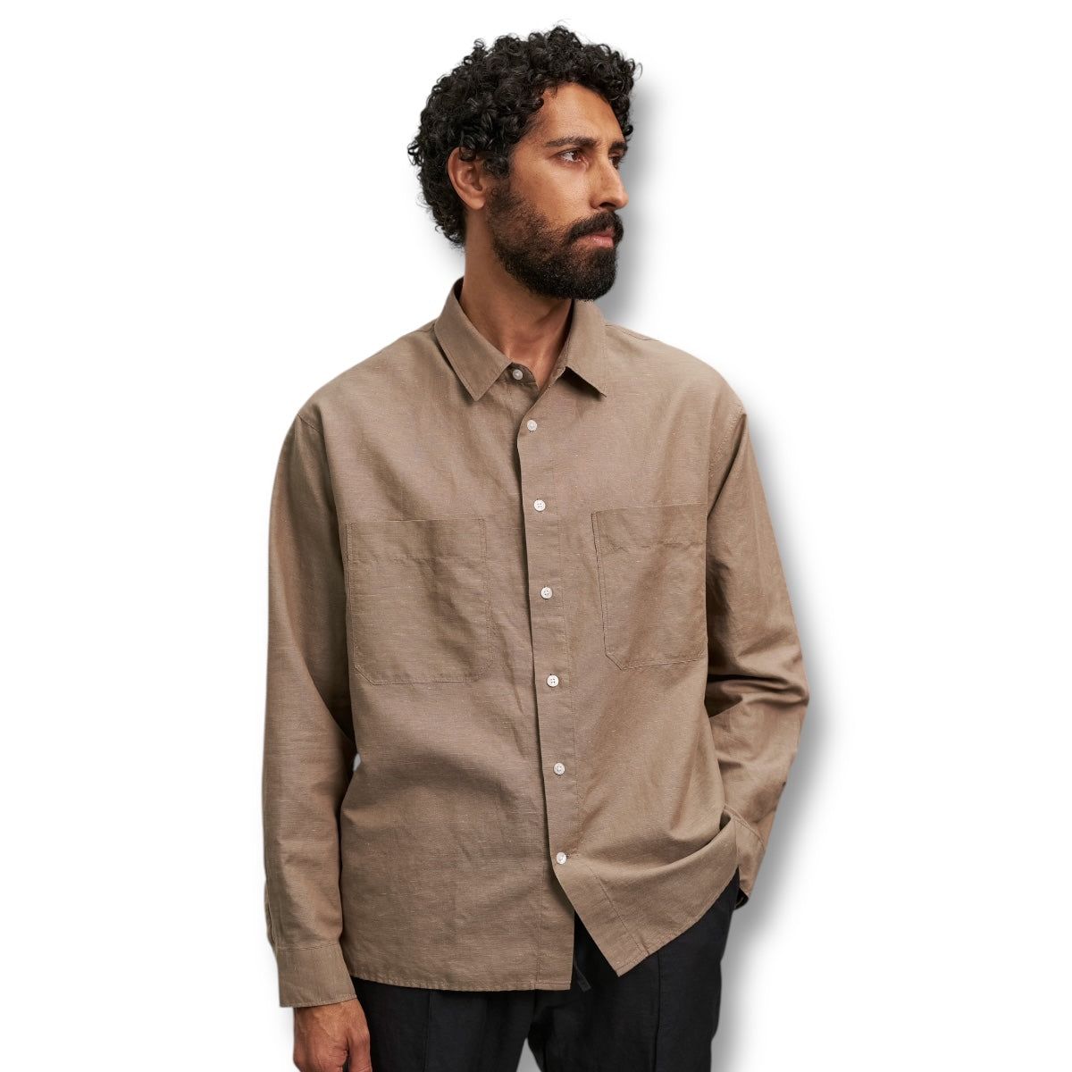 About Companions Dario linen walnut