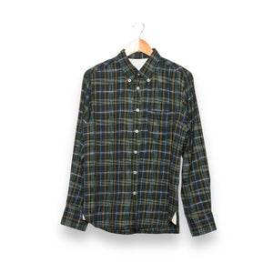 Universal Works Daybrook Shirt 29151 Ikat Twill Check green