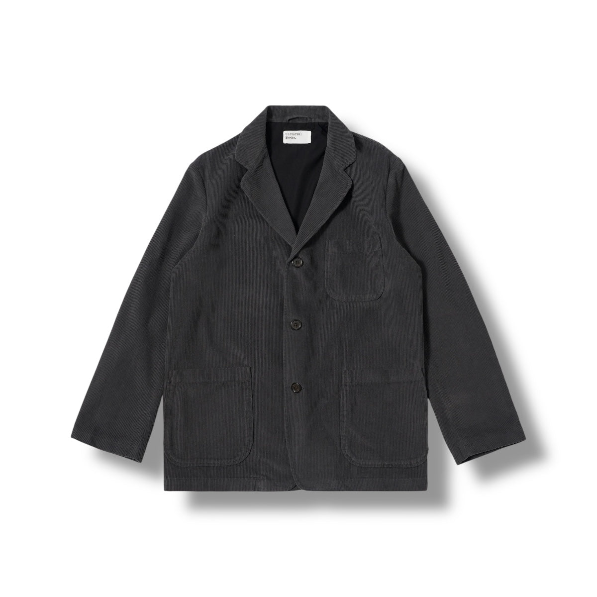 Universal Works Three Button Jacket Cord charcoal