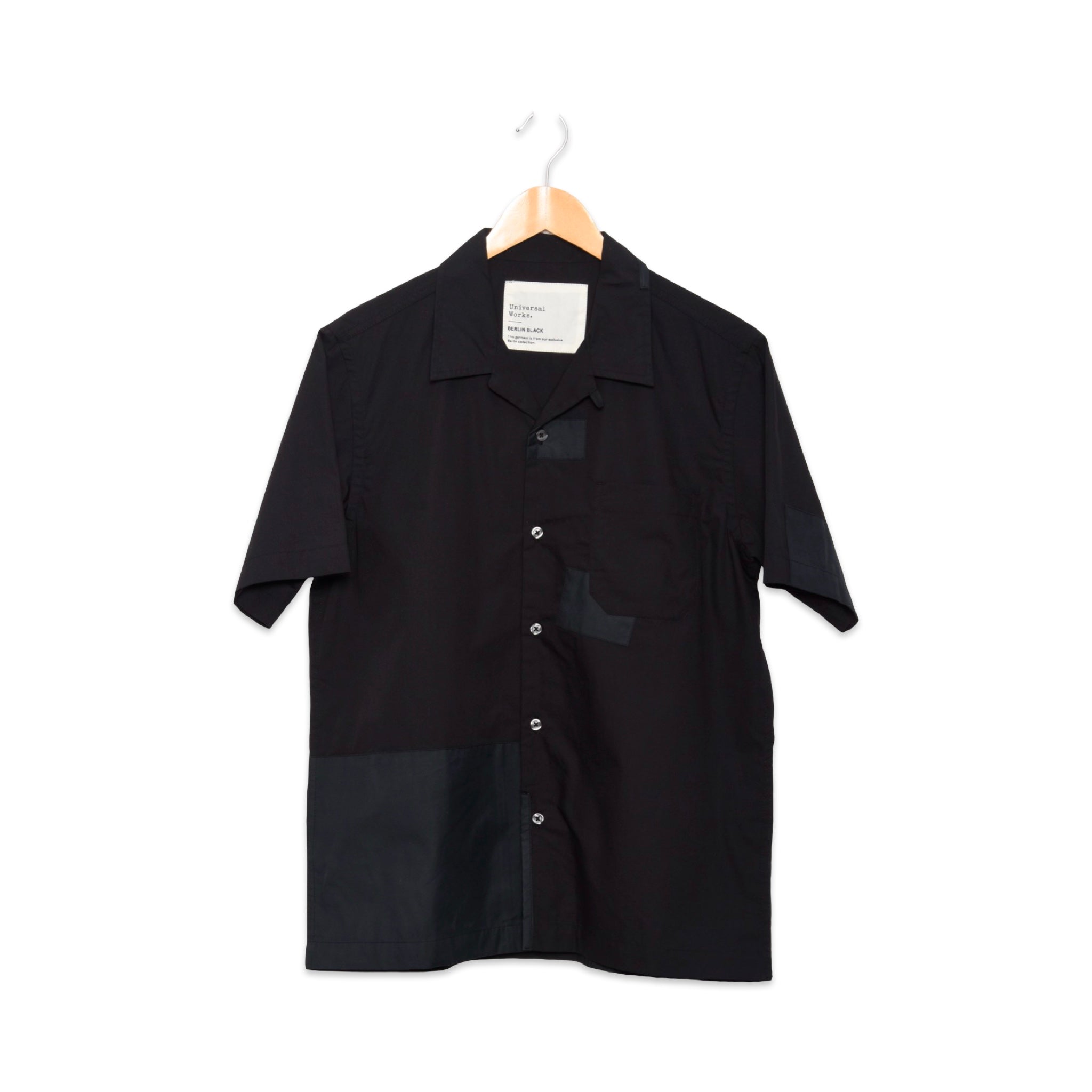 Universal Works Patched Road Shirt Broadcloth black