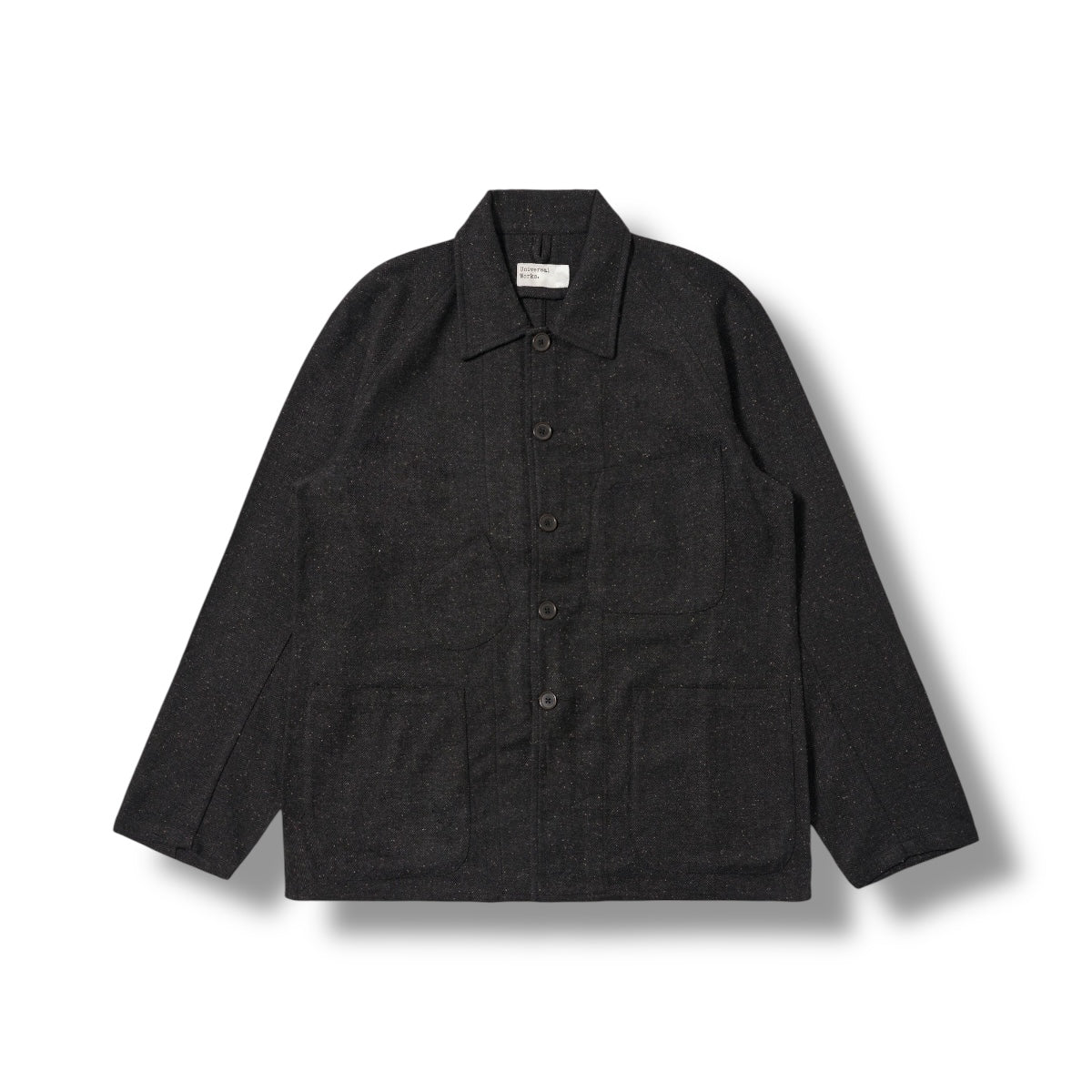 Universal Works Station Jacket Salt N Pepper Tweed black