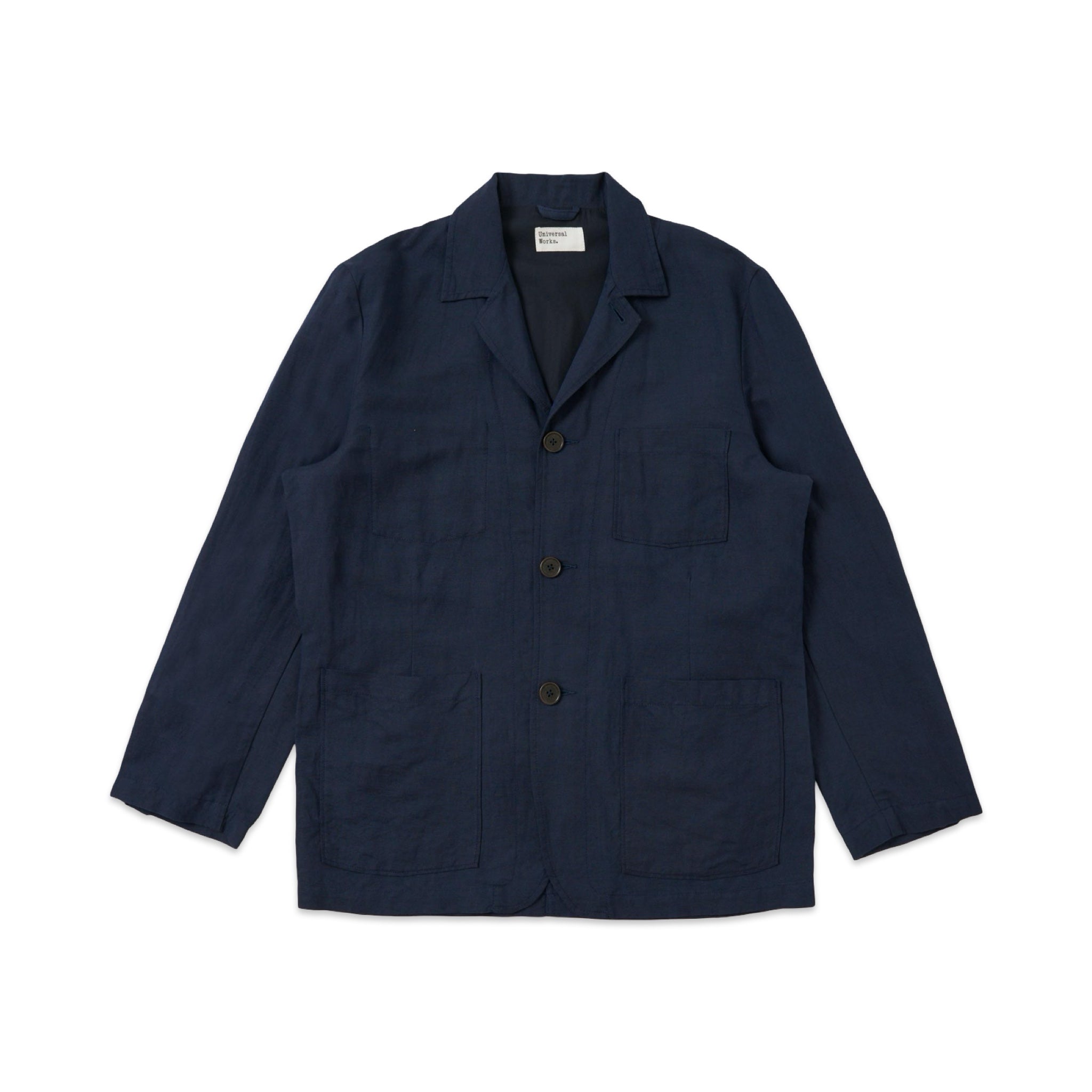 Universal Works Dizzy Jacket Linen Cotton navy.