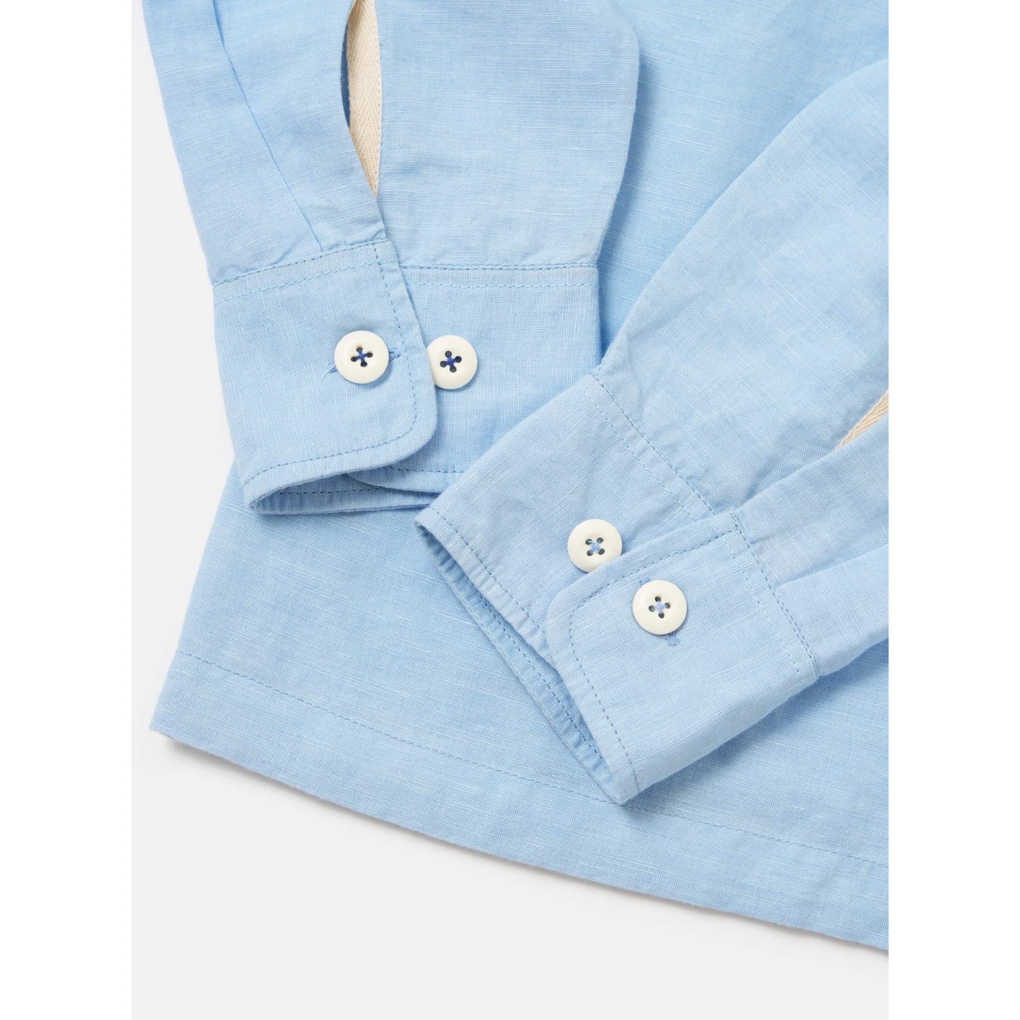 Universal Works Parachute Shirt linen cotton shirting pale blue