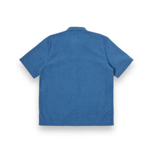 Universal Works Road Shirt Indigo Seersucker 30656 washed indigo