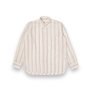 Universal Works Square Pocket Shirt Hendrix Curry Stripe 30664 ecru lilac