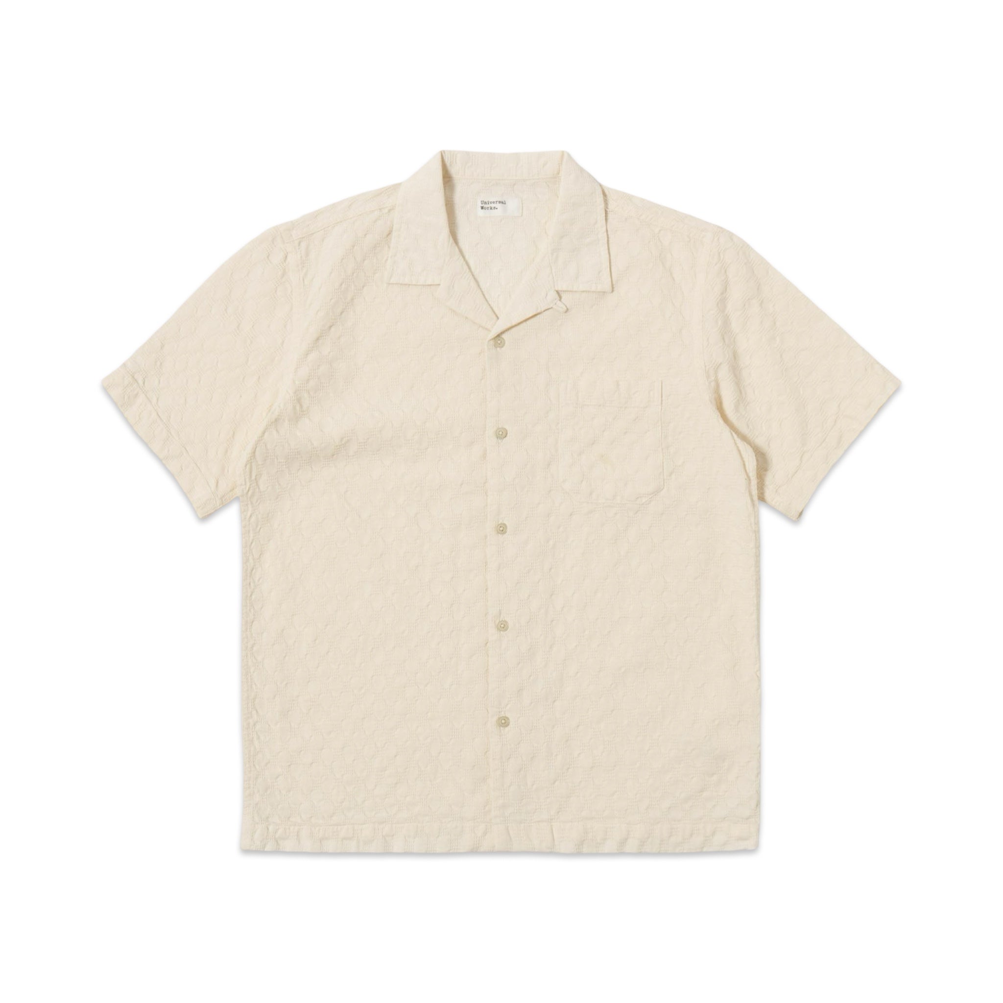 Universal Works Road Shirt Dot Waffle ecru