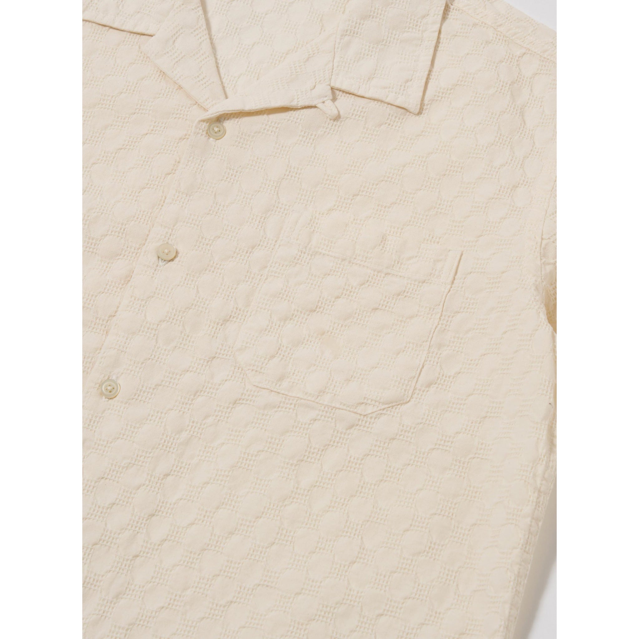 Universal Works Road Shirt Dot Waffle ecru