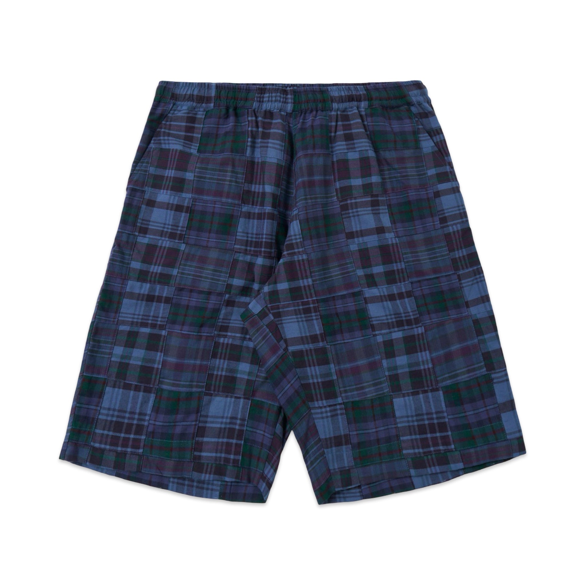 Universal Works Vacation Short Madras Patchwork navy