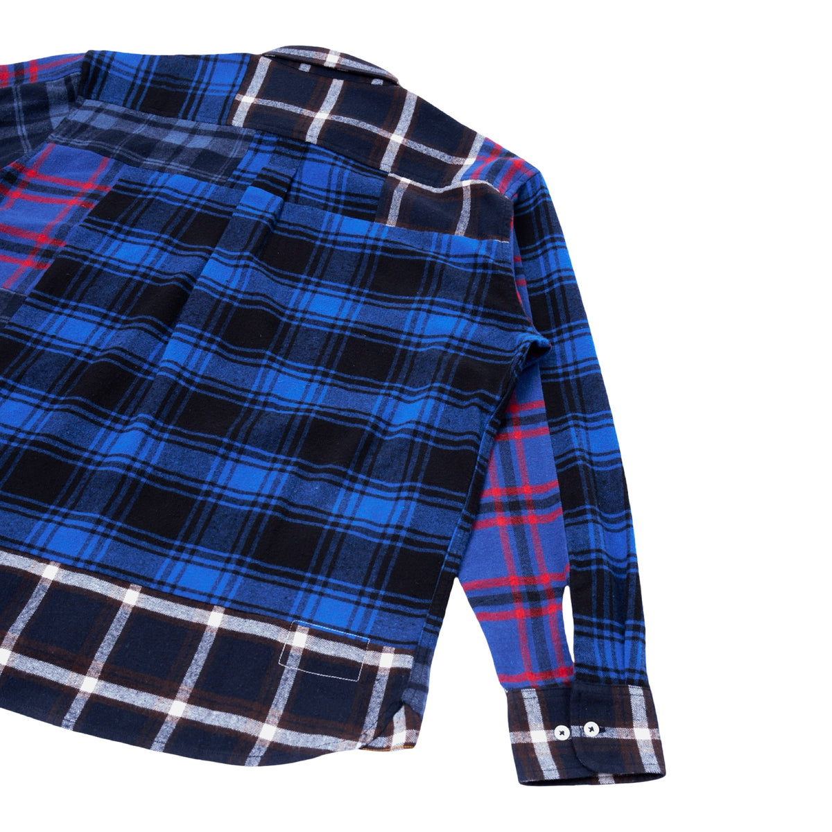 Universal Works Lazy Day Shirt patchwork checks blue