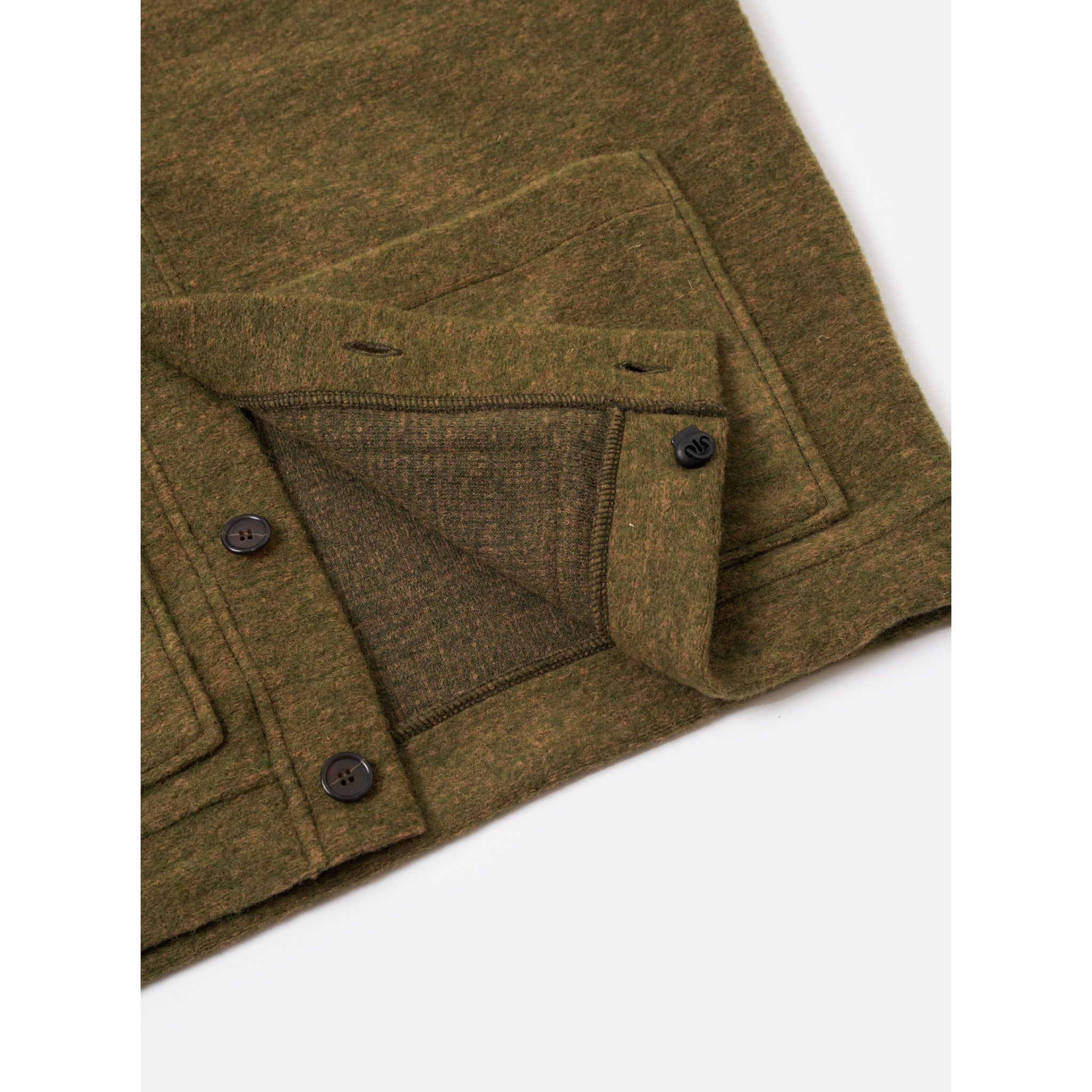 Universal Works Advance Cardigan wool mix knit olive