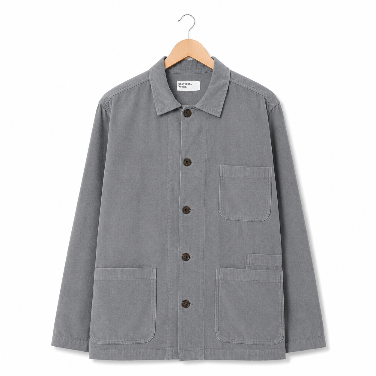 Universal Works Bakers Overshirt fine cord grey