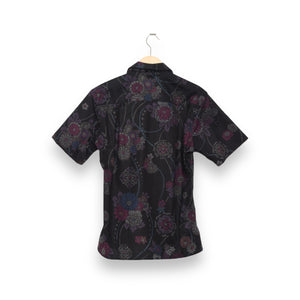 Gitman Brothers Vintage Camp Shirt Floral Bark Cloth black