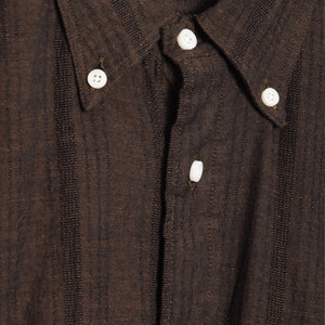 Gitman Brothers Vintage Cotton/Linen Dobby Stripe brown