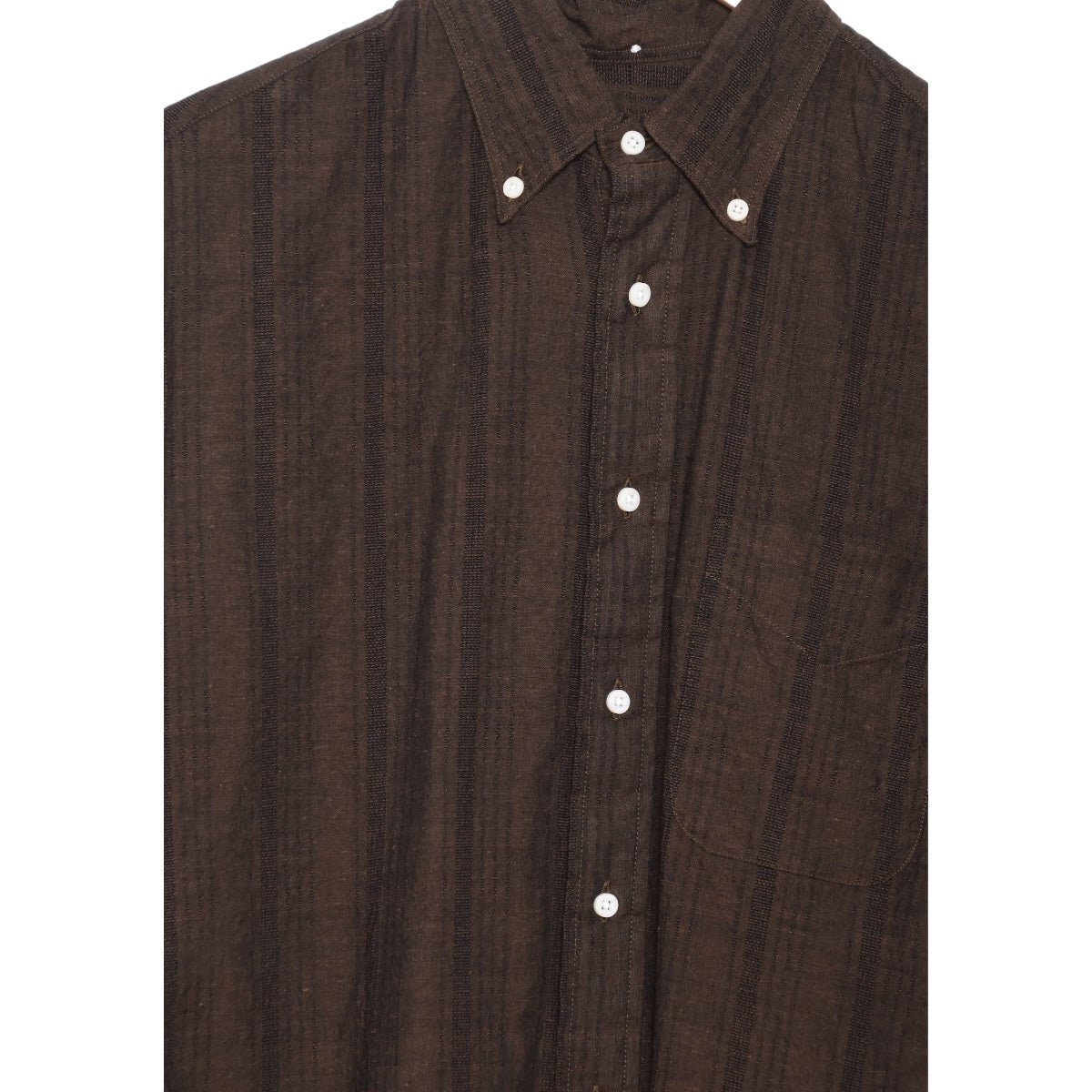Gitman Brothers Vintage Cotton/Linen Dobby Stripe brown