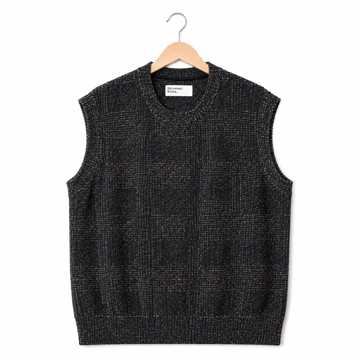 Universal Works Sleeveless Crew deca light knit navy