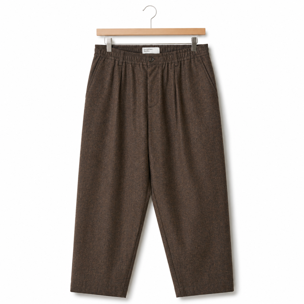 Universal Works Pleated Track Pant recycled it tweed brown