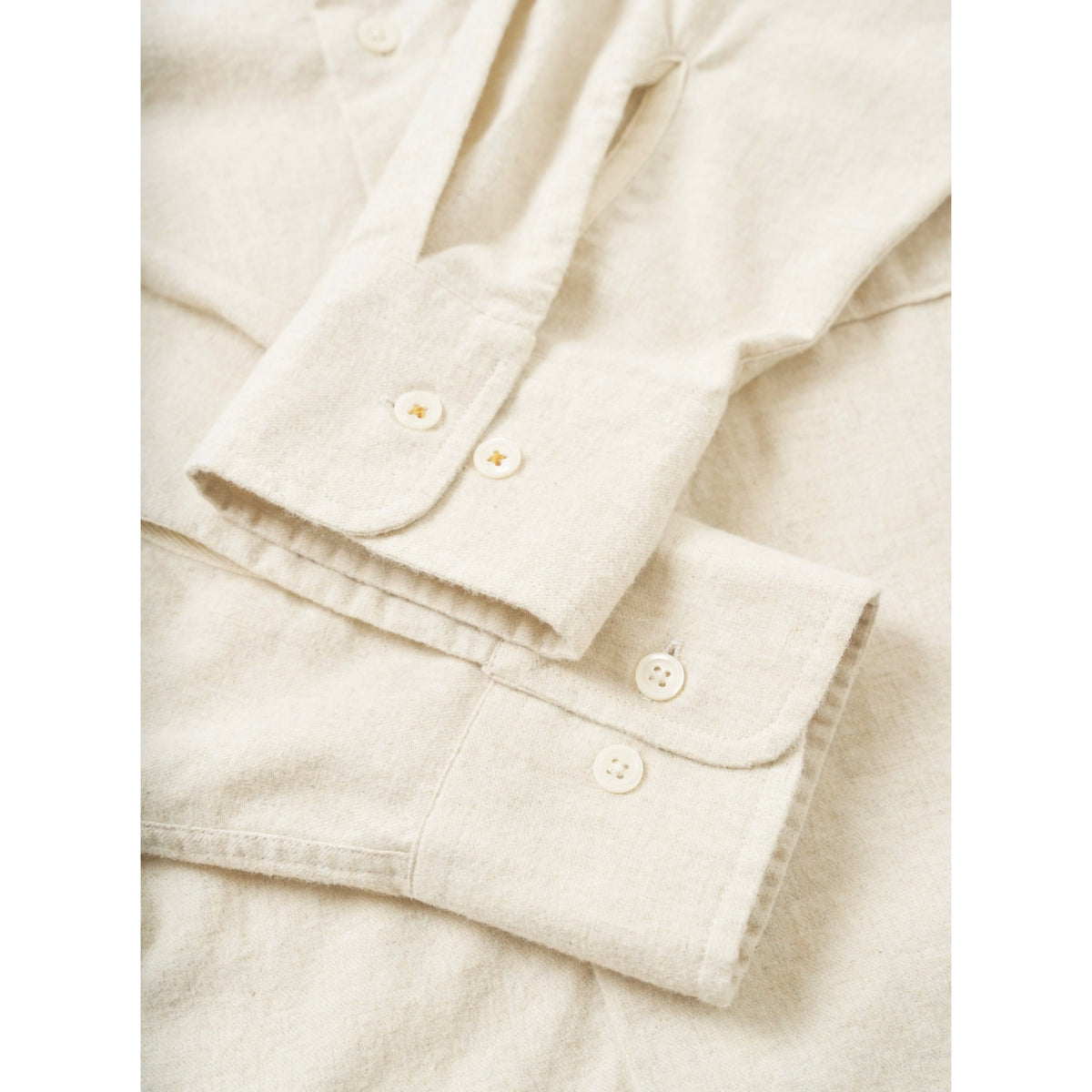 Universal Works Square Pocket Shirt brushed flannel ecru
