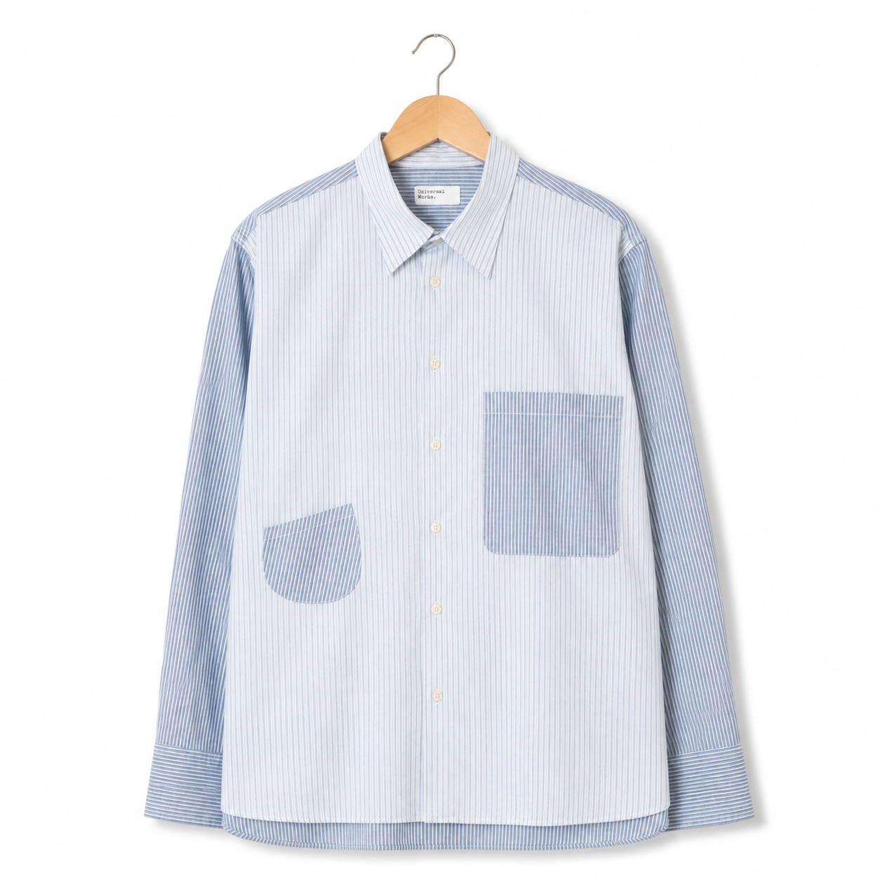 Universal Works Station Shirt mix stripes wm mix stripe