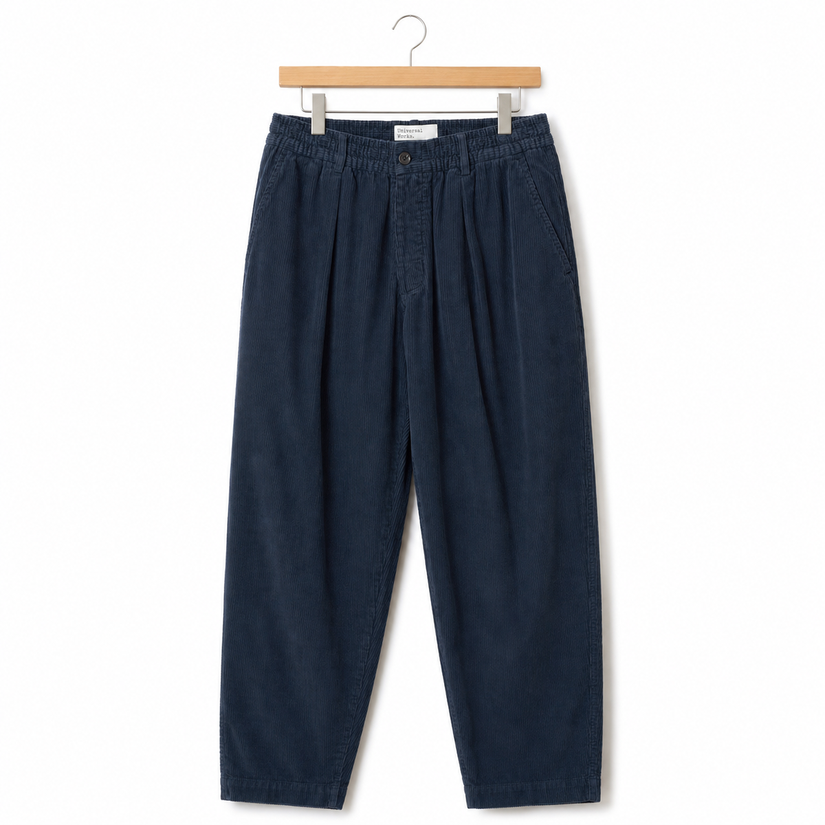 Universal Works Pleated Track Pant cord dark navy