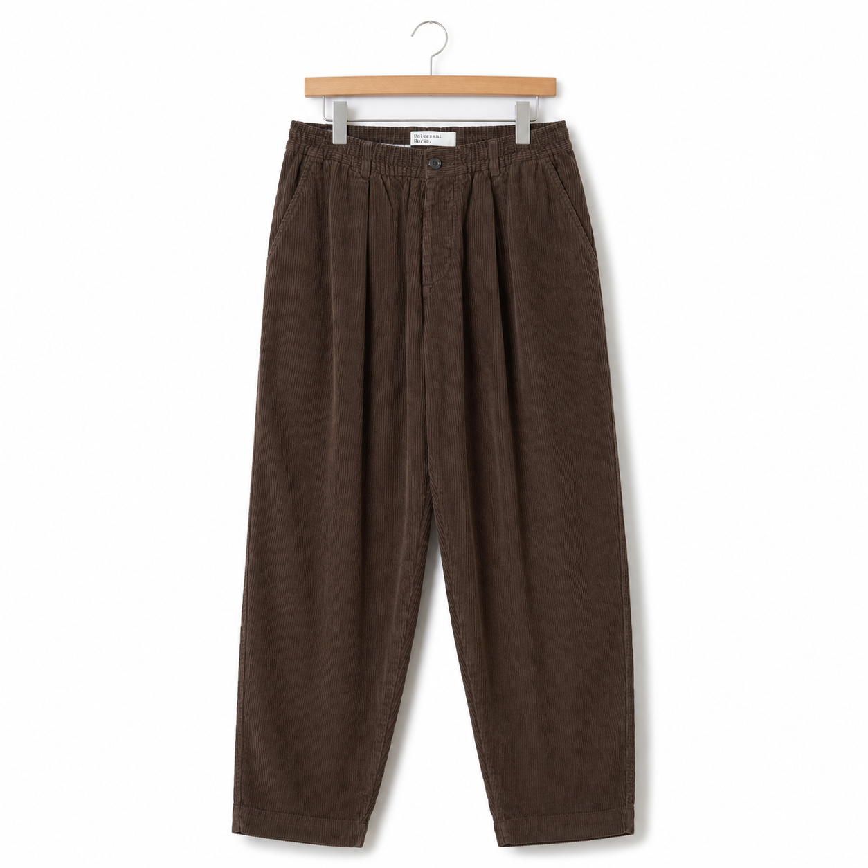 Universal Works Pleated Track Pant cord cacao