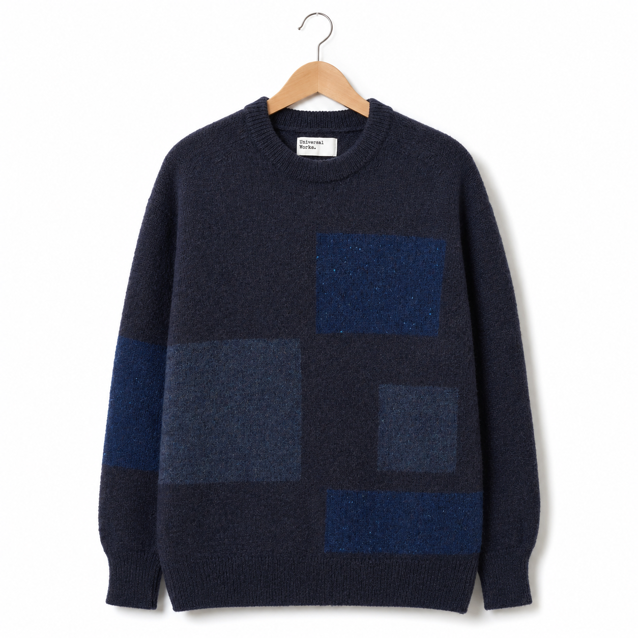 Universal Works Lyon Crew british wool navy
