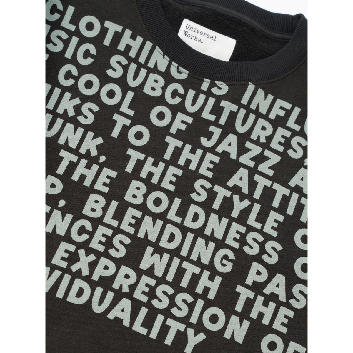 Universal Works Cool of Jazz Loose Sweatshirt brushback sweat jazz black