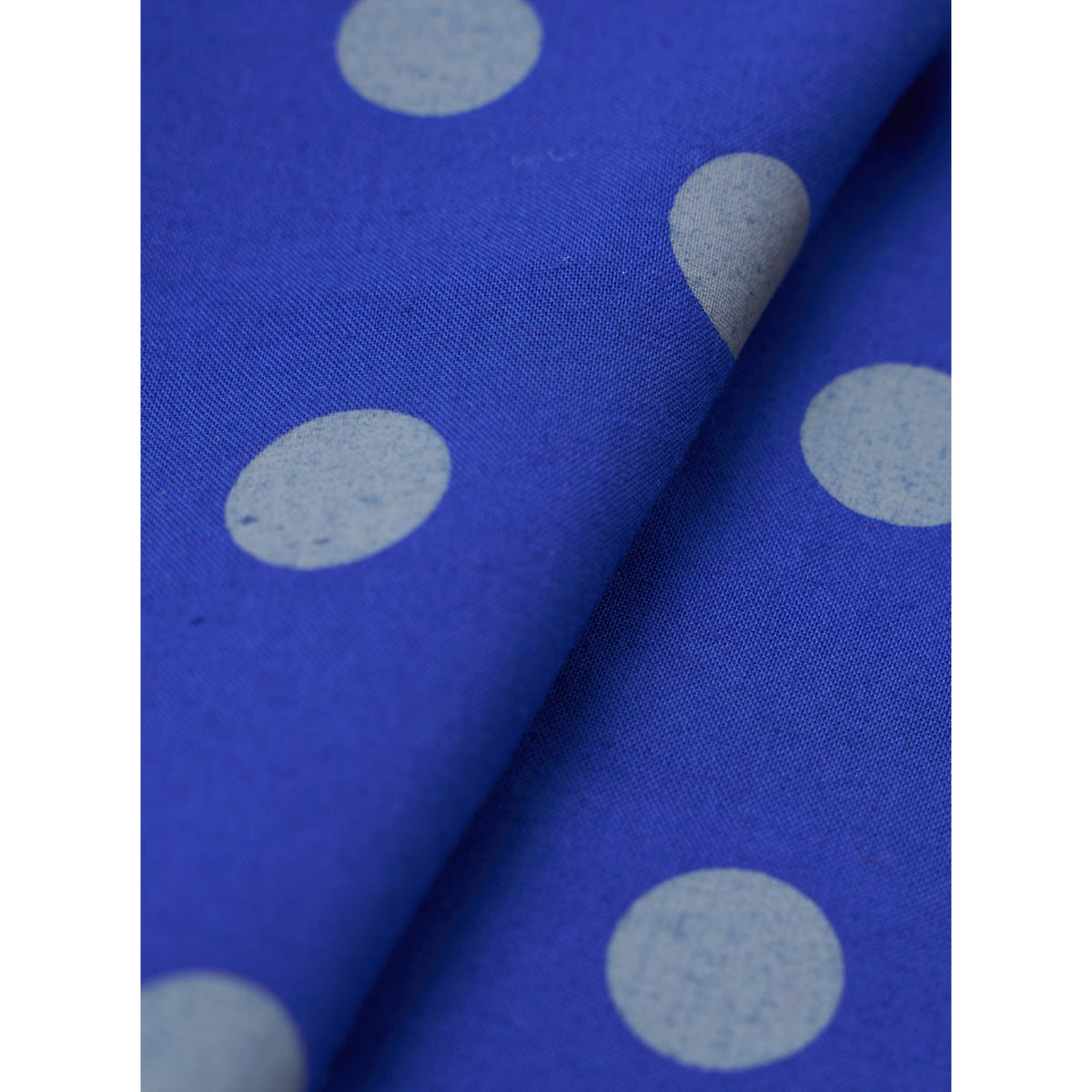 Universal Works Scout Scarf bold dot print rayon blue