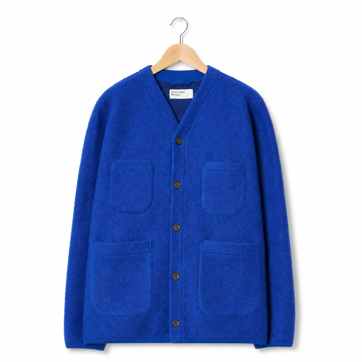Universal Works Cardigan fleece blue