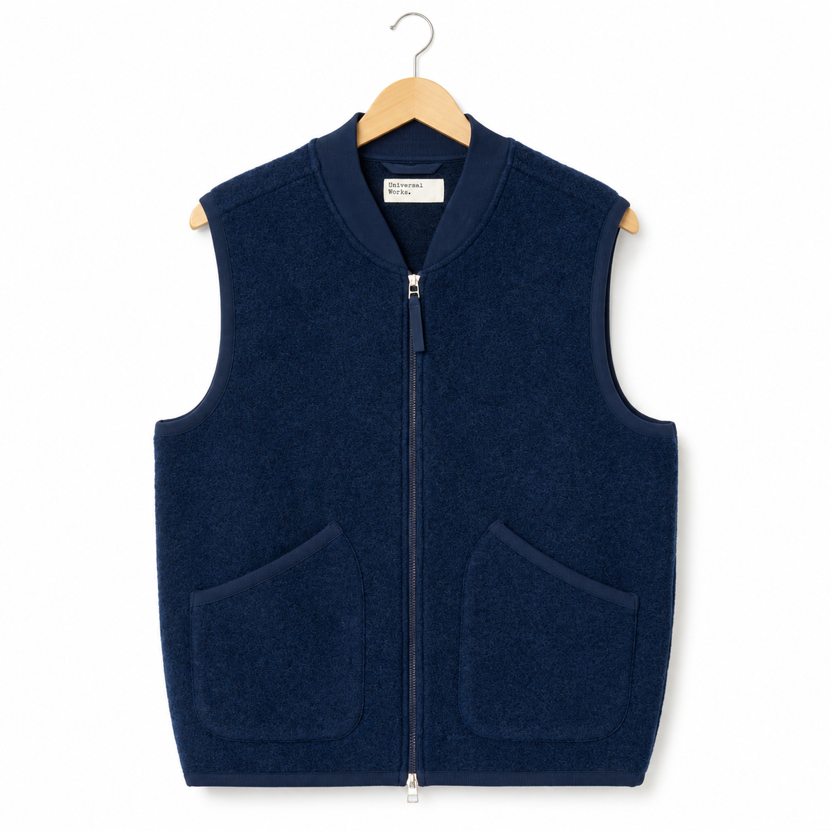 Universal Works Zip Waistcoat fleece indigo