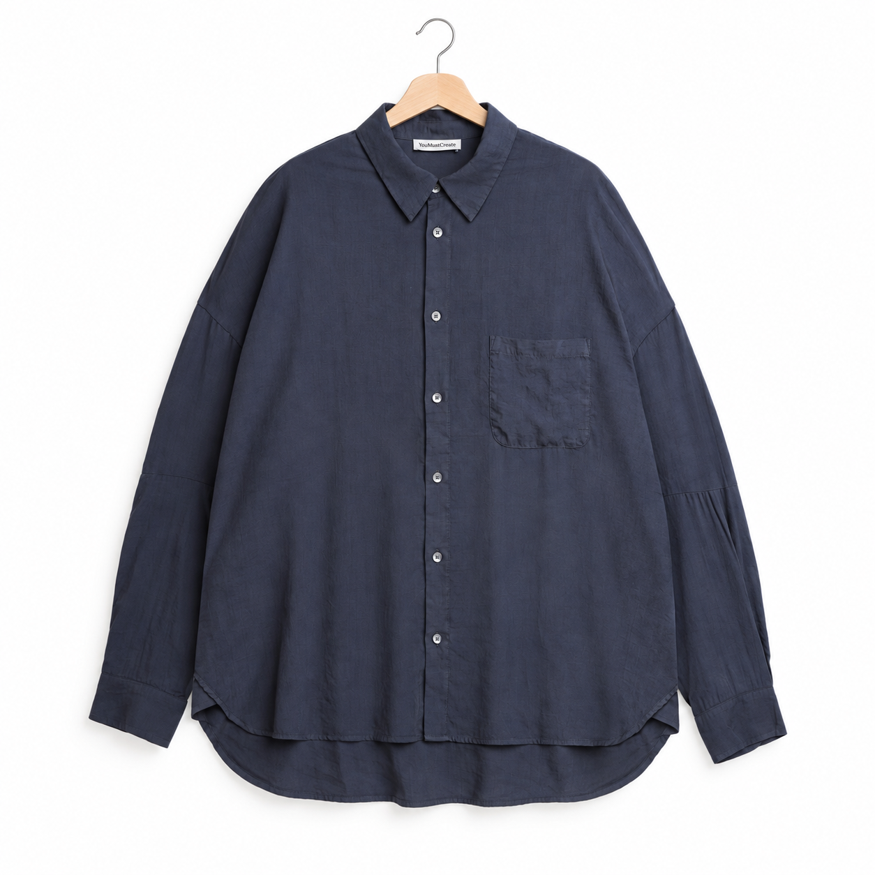 YMC Anti Shirt garment dye viscose blue