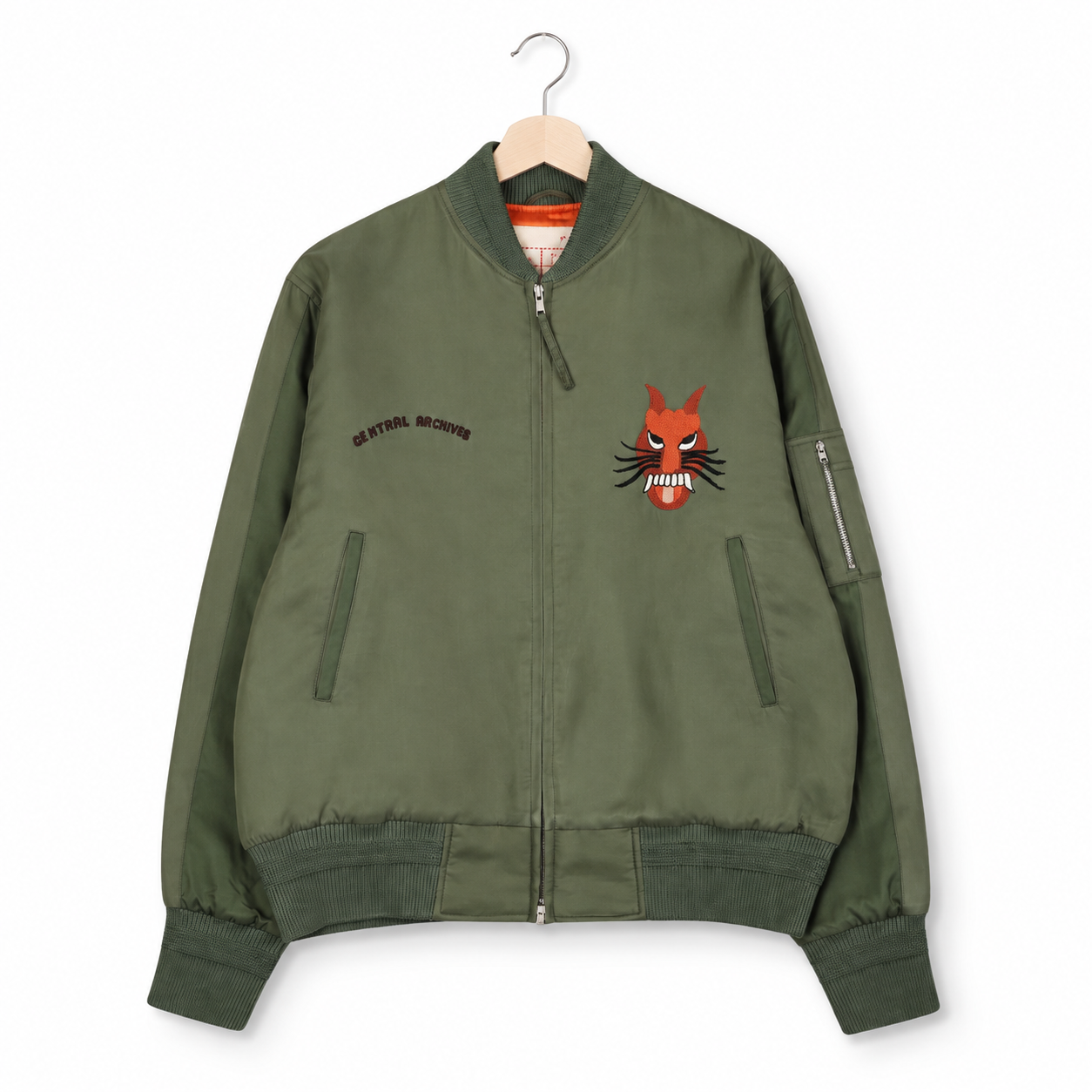 Kardo Craft Max Jacket Silk Bomber Tiger Embroidery green