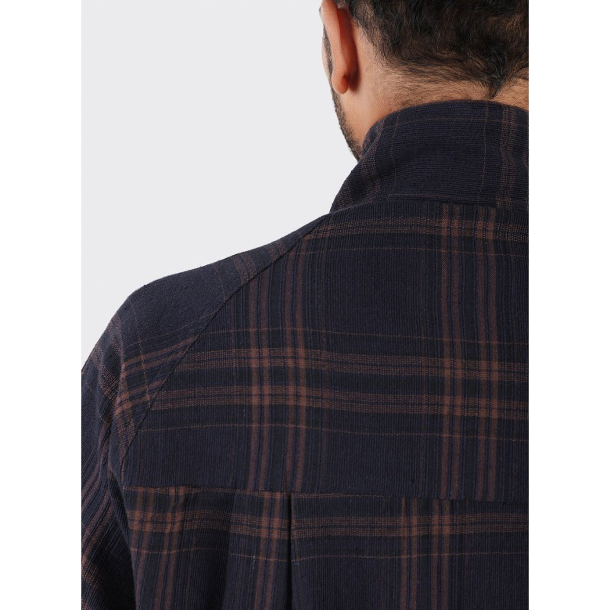 Kardo Stanley Jacket HW57 Hand-Loomed Cotton navy plaid