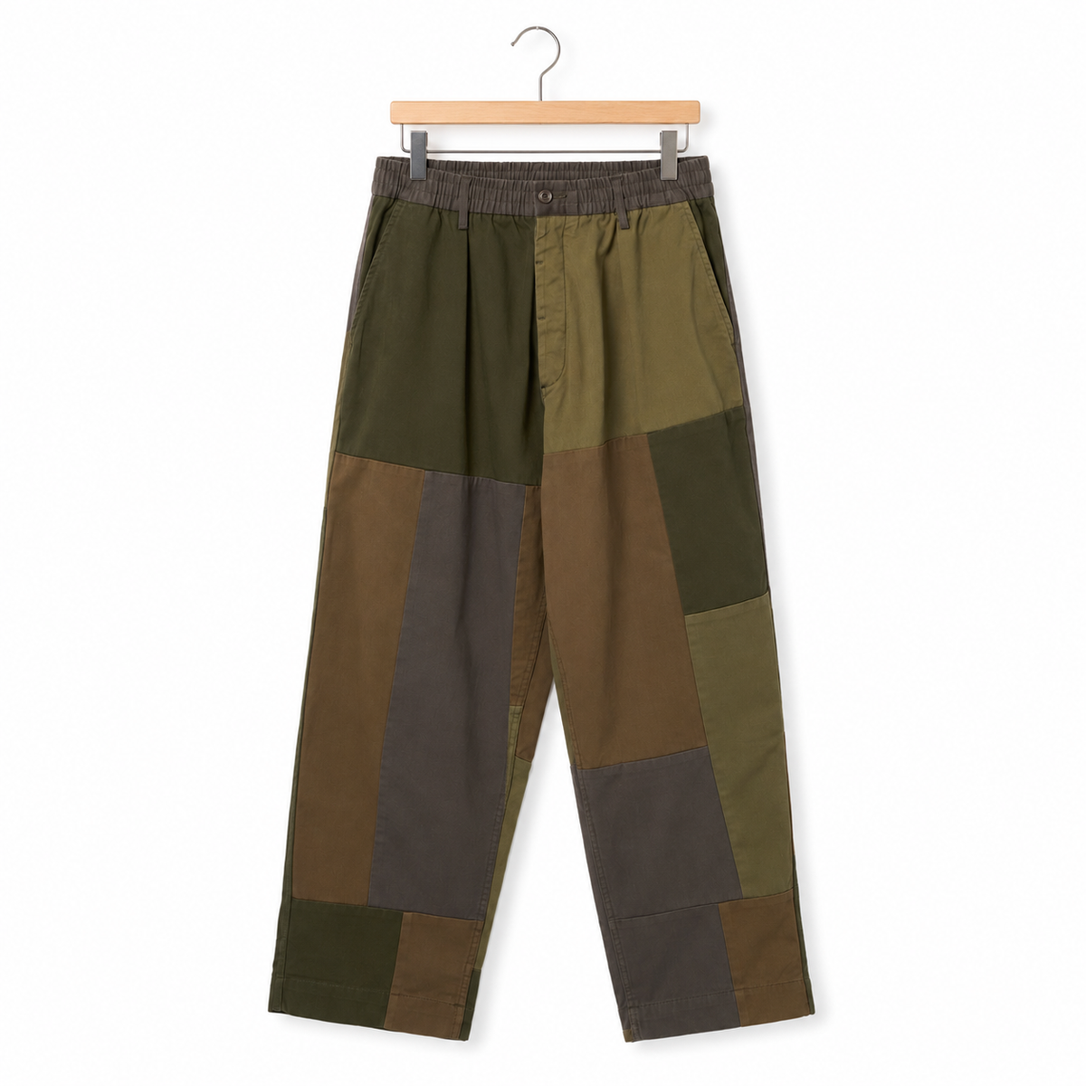 Universal Works Oxford Pant patchwork twill olive