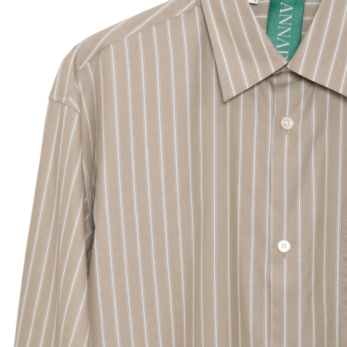 Annarr Arnvolund Poplin Stripe Shirt weathered teak/white