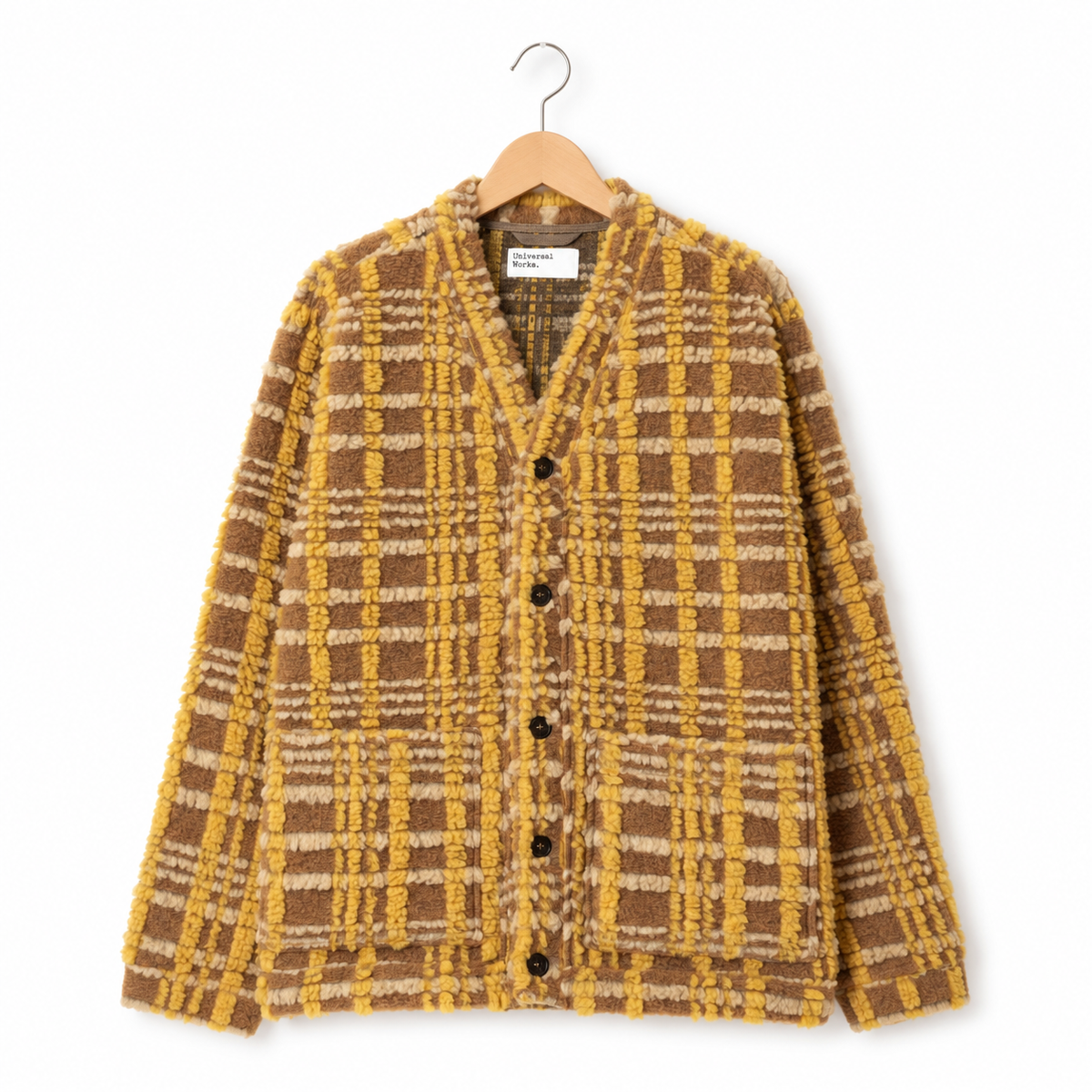Universal Works Cardigan duomo fleece brown