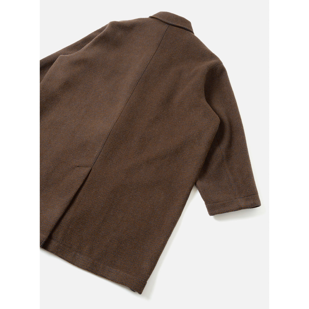 Universal Works Stan Coat wool tweed mix navy/brown