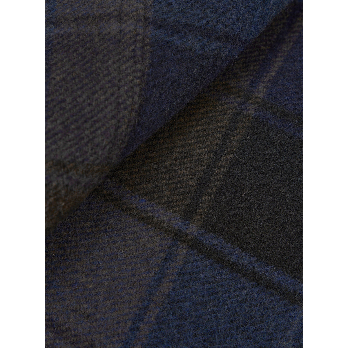 Universal Works Og Bakers Jacket berlin wool check navy/brown