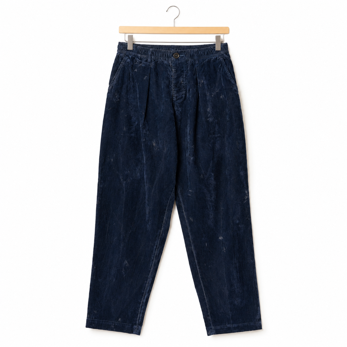 Universal Works Pleated Track Pant flock chambray navy