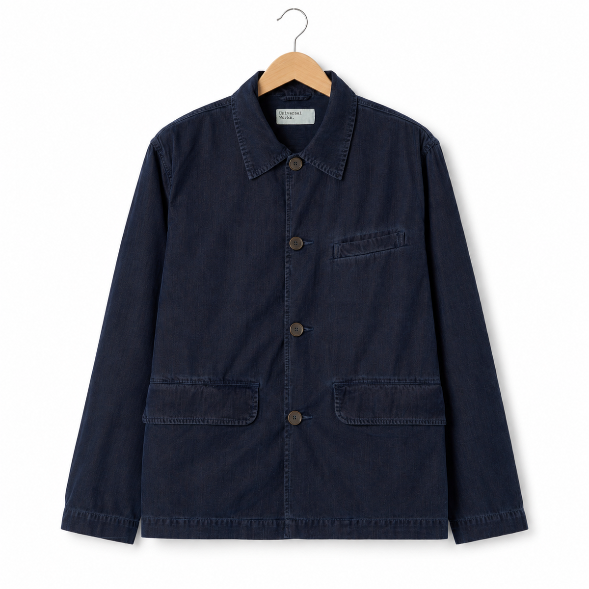 Universal Works Warmus Jacket flock chambray navy