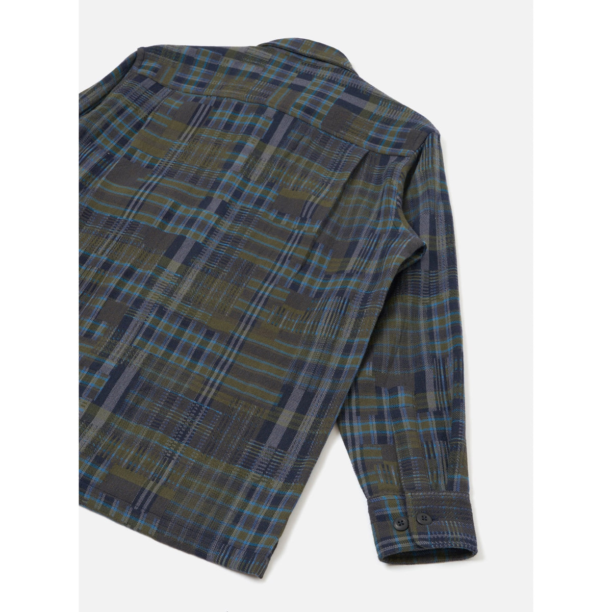 Universal Works Fatigue Shirt shadows check olive