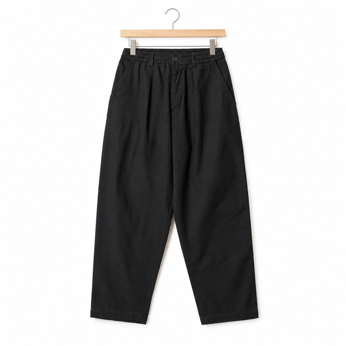 Universal Works Pleated Track Pant brushed moleskin black