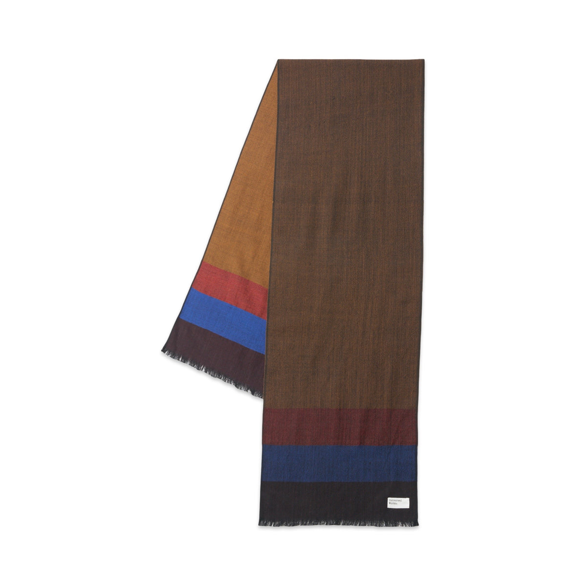 Universal Works Himalayan Scarf reversible wool brown