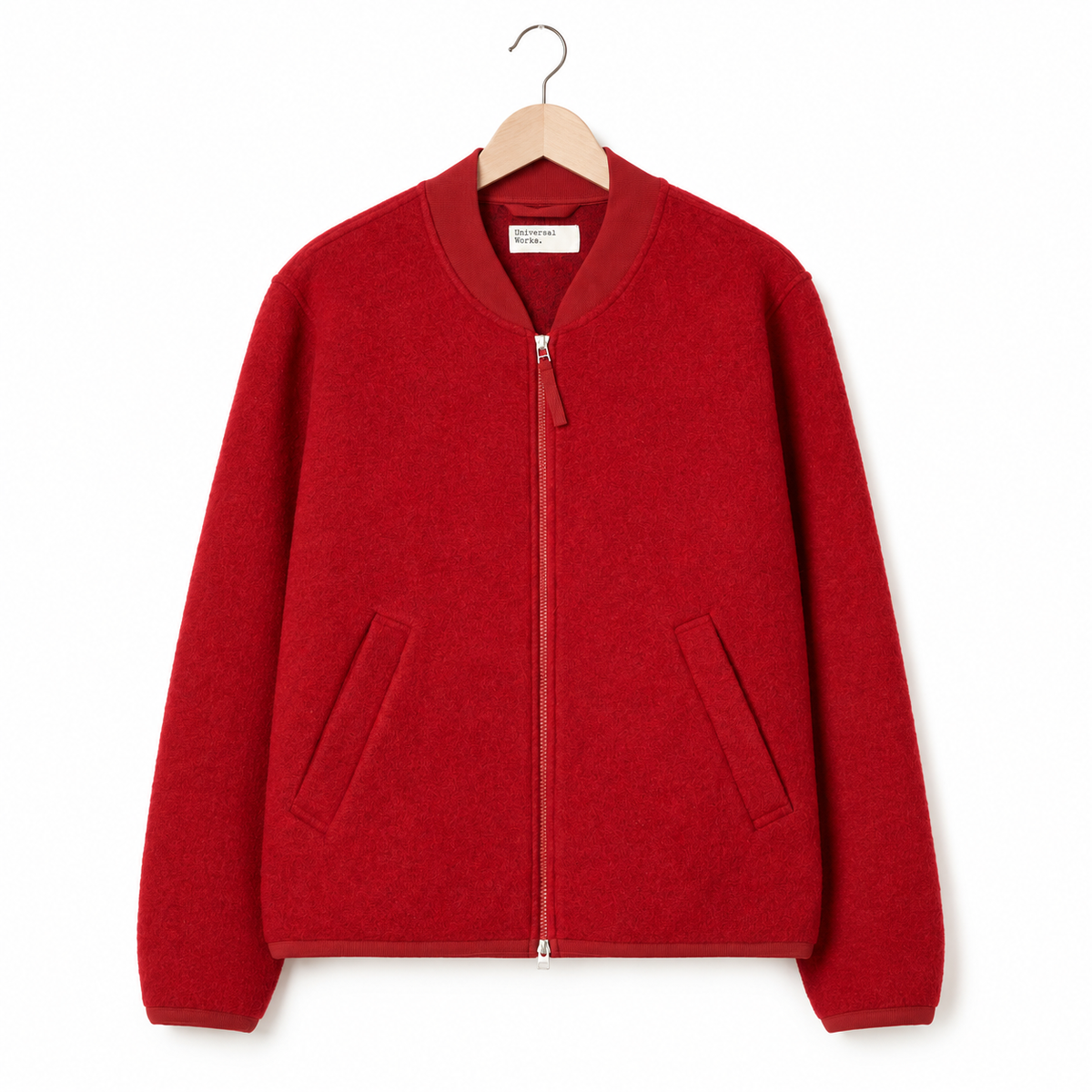 Universal Works Zip Bomber fleece scarlet