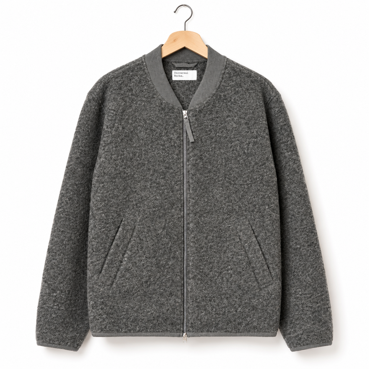 Universal Works Zip Bomber fleece grey marl
