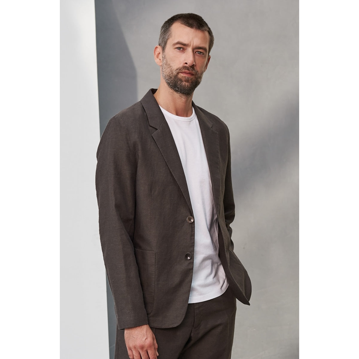 About Companions Enver linen coffee