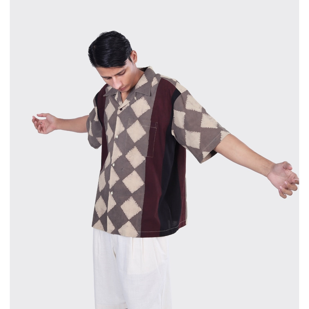 Kardo Rohit block print BP139 brown/grey